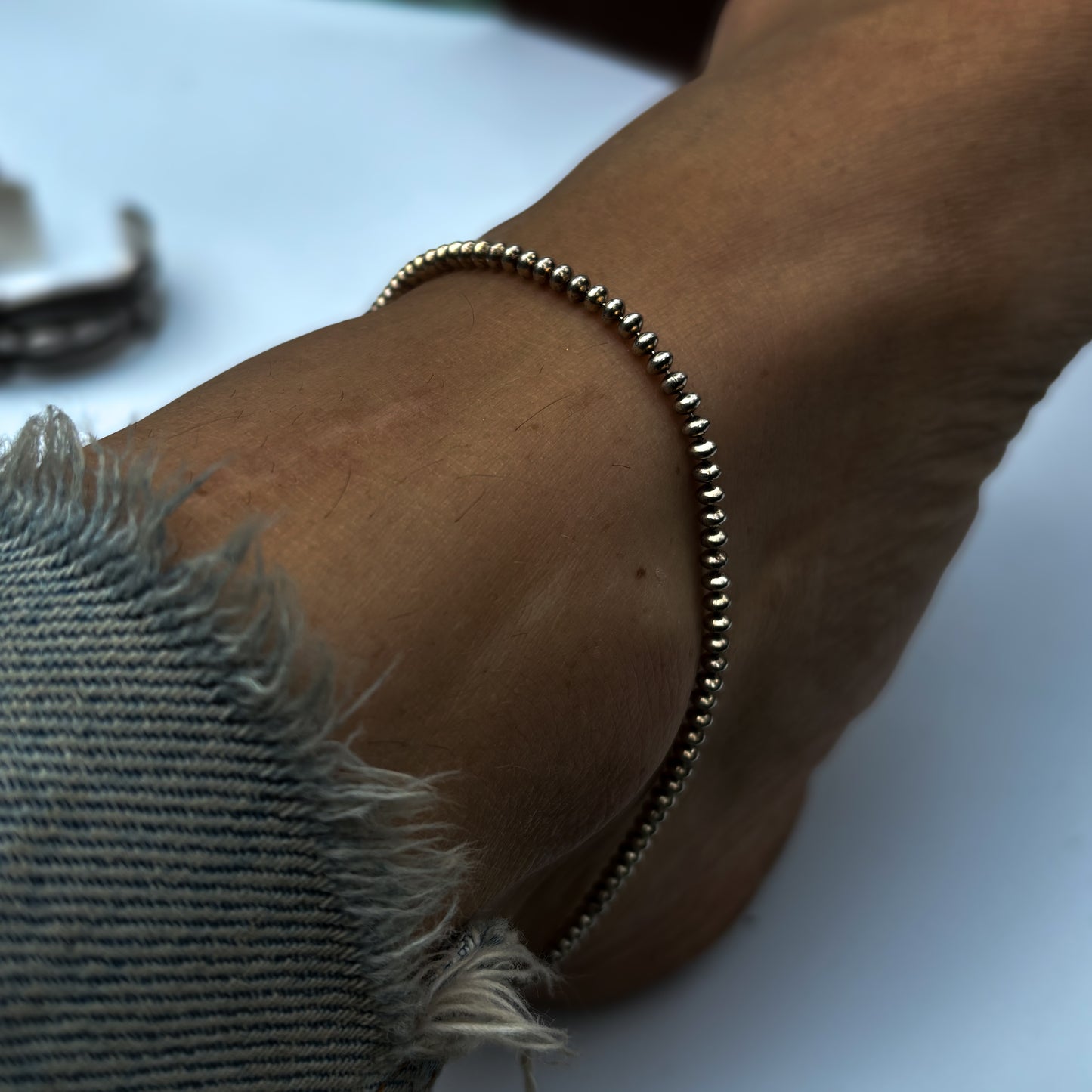 VINTAGE 925 BEADED ANKLET