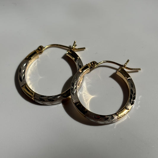 VINTAGE 14K HOOPS